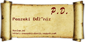 Peszeki Döniz névjegykártya